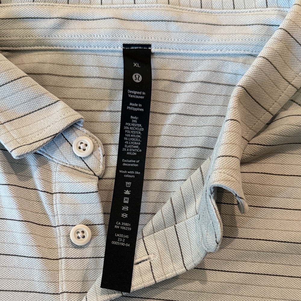 NWT lululemon athletica Light Blue Men's Evolution Polo - Picture 2 of 6